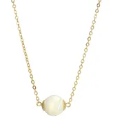 2028 Gold Tone Cultured Mother of Pearl Shell Bead Necklace