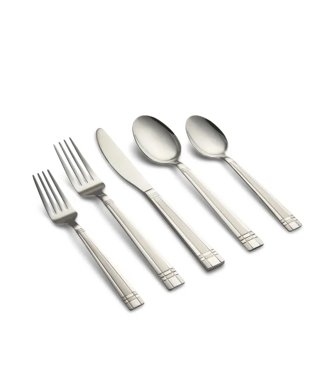 Cambridge Silversmiths Beacon Black Satin 20-Piece Flatware Set, Service  for 4 - Macy's