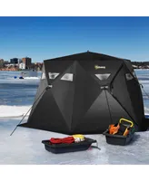 Outsunny 4 Person Insulated Ice Fishing Shelter w/Carry Bag