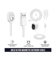 Wasserstein 25ft Weatherproof Outdoor Magnetic Charging Cable w/ Quick Charge Adapter for Arlo Ultra/Ultra 2, Pro 3/Pro 4/Pro 5s (2 Pack, White)