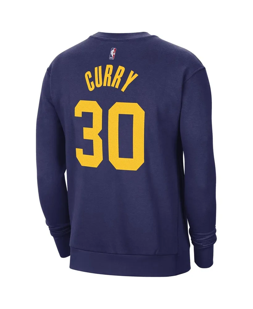 Men's Jordan Stephen Curry Navy Golden State Warriors Statement Name and Number Pullover Sweatshirt
