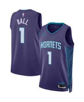 Men's Jordan Lamelo Ball Purple Charlotte Hornets Statement Edition Swingman Jersey