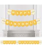 Golden Birthday Birthday Party Bunting Banner - Party Decorations Happy Birthday