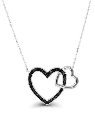 Macy's Spinel Interlocking Heart Necklace (1/2 ct. t.w.) in Sterling Silver