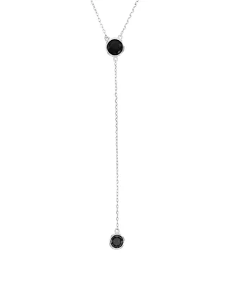 Macy's Spinel Bezel "Y" Necklace (2 ct. t.w.) in Sterling Silver