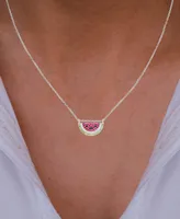 Macy's Cubic Zirconia Watermelon Necklace (3/4 ct. t.w.) in Sterling Silver