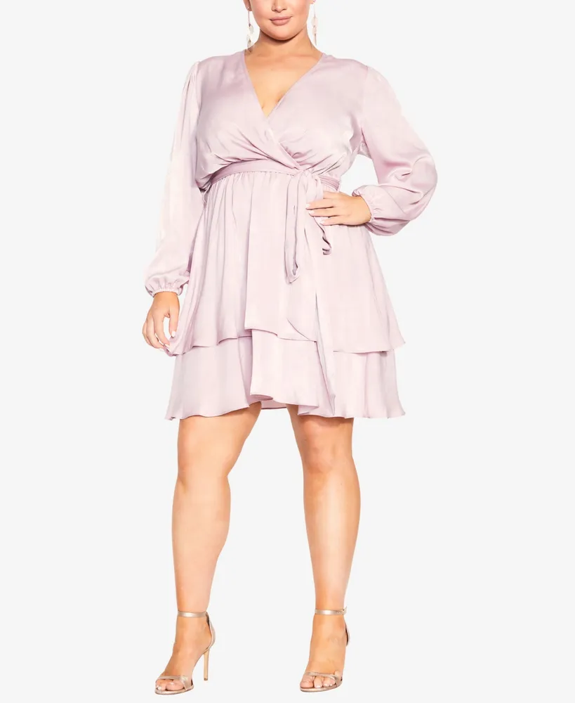 City Chic Plus Twisted Ruffle Mini Dress