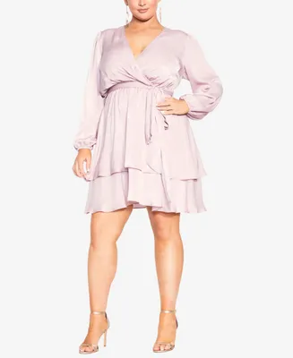 City Chic Plus Twisted Ruffle Mini Dress