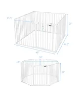 8 Panel Baby Safe Metal Gate Play Yard Barrier Pet Fence