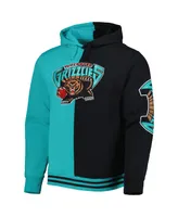 Men's Mitchell & Ness Turquoise, Black Vancouver Grizzlies Hardwood Classics Split Pullover Hoodie