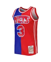 Men's Mitchell & Ness Drazen Petrovic Blue, Red New Jersey Nets Hardwood Classics 1992-93 Split Swingman