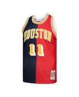 Men's Mitchell & Ness Yao Ming Navy, Red Houston Rockets Hardwood Classics 2004-05 Split Swingman Jersey