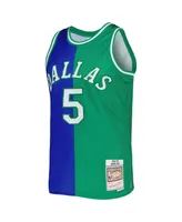 Men's Mitchell & Ness Jason Kidd Blue, Green Dallas Mavericks Hardwood Classics 1994-95 Split Swingman Jersey