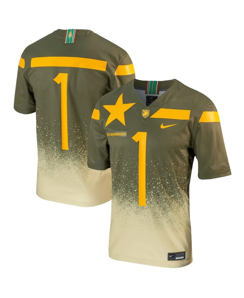 Men's Nike #1 Olive Army Black Knights 1st Armored Division Old Ironsides Untouchable Football Jersey