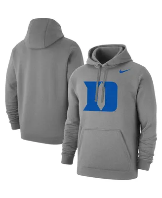 Men's Nike Heather Gray Duke Blue Devils Logo Club Pullover Hoodie