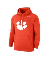 Men's Nike Orange Clemson Tigers Logo Club Pullover Hoodie