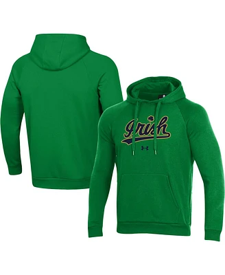 Under Armour Men's Notre Dame Fighting Irish Script Gold Rush Rival Raglan Pullover Hoodie