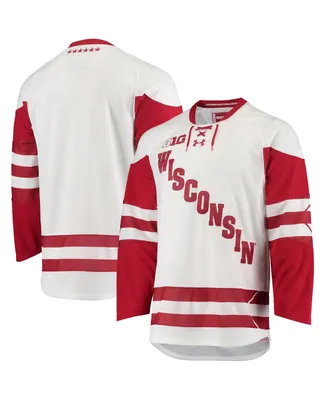 Men's Under Armour White Wisconsin Badgers Ua Replica Hockey Jersey