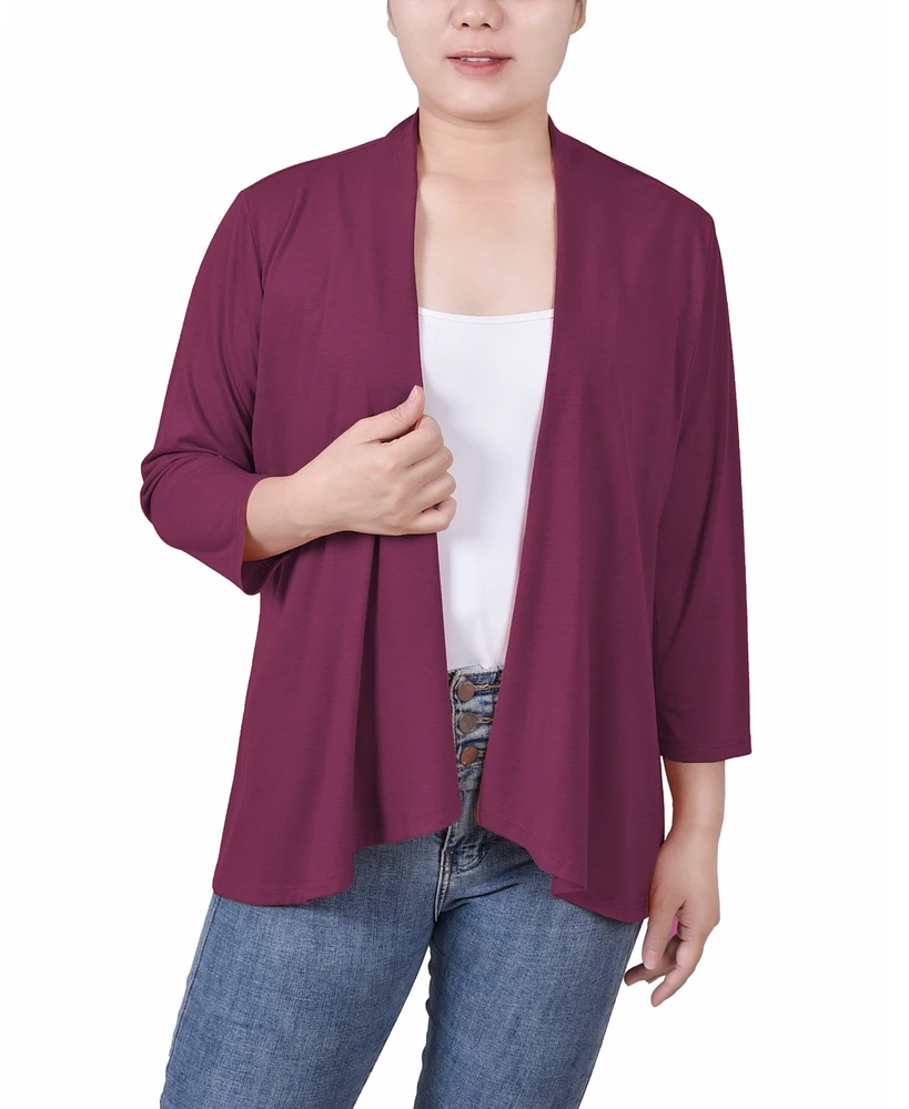 Women's 3/4 Sleeve Solid Cardigan