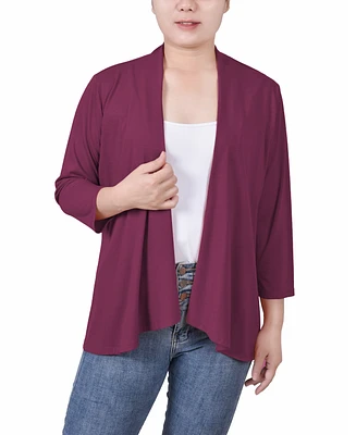 Women's 3/4 Sleeve Solid Cardigan