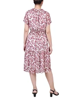 Ny Collection Women's Short Sleeve Smocked Waist Dress