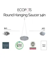 Ecopots Round Recycled Plastic Modern Hanging Saucer