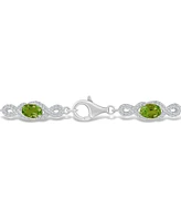 Macy's Peridot and White Topaz Bracelet (4-3/8 ct. t.w and 2 ct. t.w) in Sterling Silver