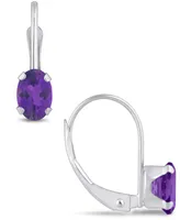 Macy's Gemstone Leverback Earrings 10K White Gold