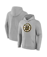 Men's Fanatics Heather Gray Boston Bruins Primary Logo Pullover Hoodie