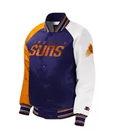 Big Boys and Girls Starter Purple Phoenix Suns Raglan Full-Snap Varsity Jacket