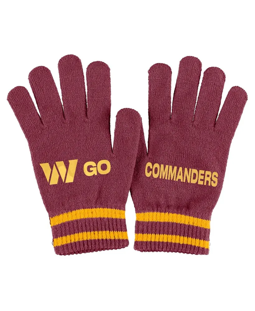 Women's Wear by Erin Andrews Burgundy Washington Commanders Double Jacquard Cuffed Knit Hat with Pom and Gloves Set