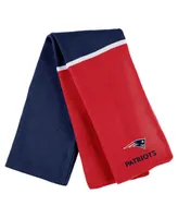 Women's Wear by Erin Andrews Red New England Patriots Colorblock Cuffed Knit Hat with Pom and Scarf Set