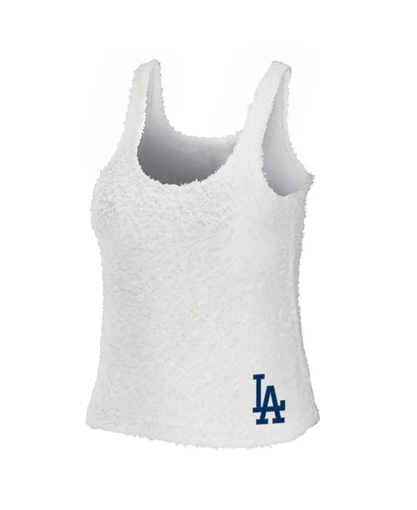 Women's Wear by Erin Andrews Cream Los Angeles Dodgers Cozy Lounge Tank Top and Pants Set
