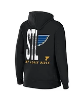 Women's Wear by Erin Andrews Black St. Louis Blues Sponge Fleece Full-Zip Hoodie