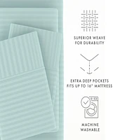 ienjoy Home Expressed Embossed Striped -Pc. Sheet Set