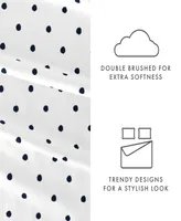 Home Collection Premium Ultra Soft Dots Pattern 4 Piece Bed Sheets Set, Queen