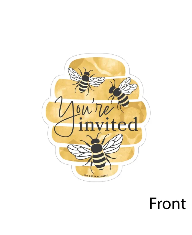 Big Dot of Happiness Little Bumblebee - Table Decorations - Bee Baby Shower or Birthday Party Fold and Flare Centerpieces - 10 Count