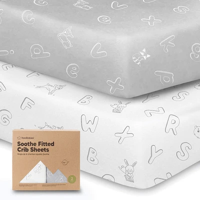 KeaBabies 2pk Soothe Fitted Crib Sheets Neutral, Baby Sheets, Fits Standard Nursery Mattress