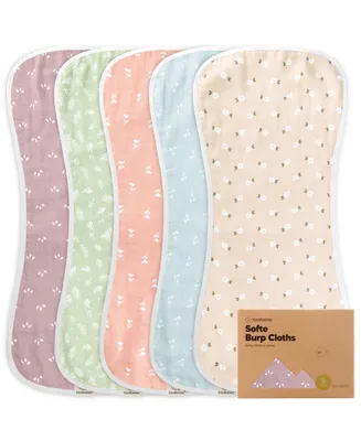 KeaBabies 5pk Softe Muslin Burp Cloths for Baby Girls and Boys, Organic Burping Babies, Clothes