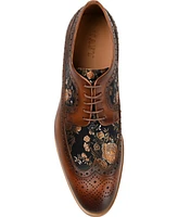 Taft Men's Preston Leather and Jacquard Wingtip Dress Shoes