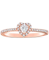 Diamond Heart Halo Engagement Ring (1/4 ct. t.w.) 14k White, Yellow or Rose Gold