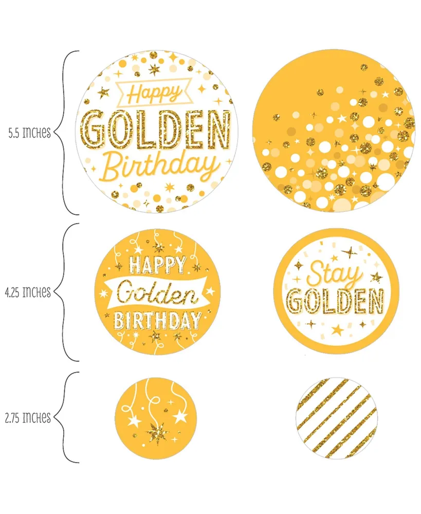 Golden Birthday - Happy Birthday Party - Party Decorations Large Confetti 27 Ct
