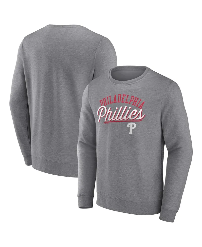 Men's Fanatics Heather Gray Philadelphia Phillies Simplicity Pullover Sweatshirt