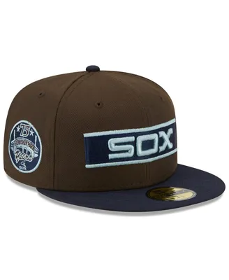 Men's New Era Brown, Navy Chicago White Sox Comiskey Park 75th Anniversary Walnut 9FIFTY Fitted Hat