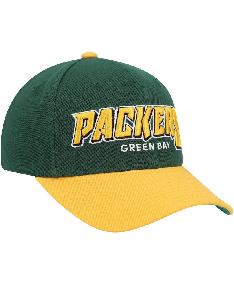 Big Boys and Girls Mitchell & Ness Green, Gold Green Bay Packers Shredder Adjustable Hat