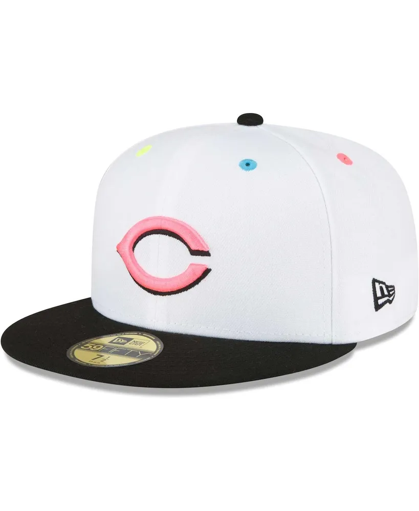 Men's New Era White Cincinnati Reds Neon Eye 59FIFTY Fitted Hat