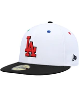 Men's New Era White, Black Los Angeles Dodgers 60th Anniversary Primary Eye 59FIFTY Fitted Hat