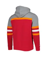 Men's Mitchell & Ness Red, Heathered Gray Tampa Bay Buccaneers Head Coach Pullover Hoodie