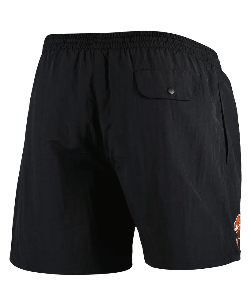 Men's Mitchell & Ness Black Cleveland Browns Team Essentials Nylon Shorts