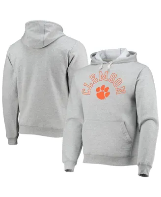 Men's League Collegiate Wear Heathered Gray Clemson Tigers Seal Neuvo Essential Fleece Pullover Hoodie
